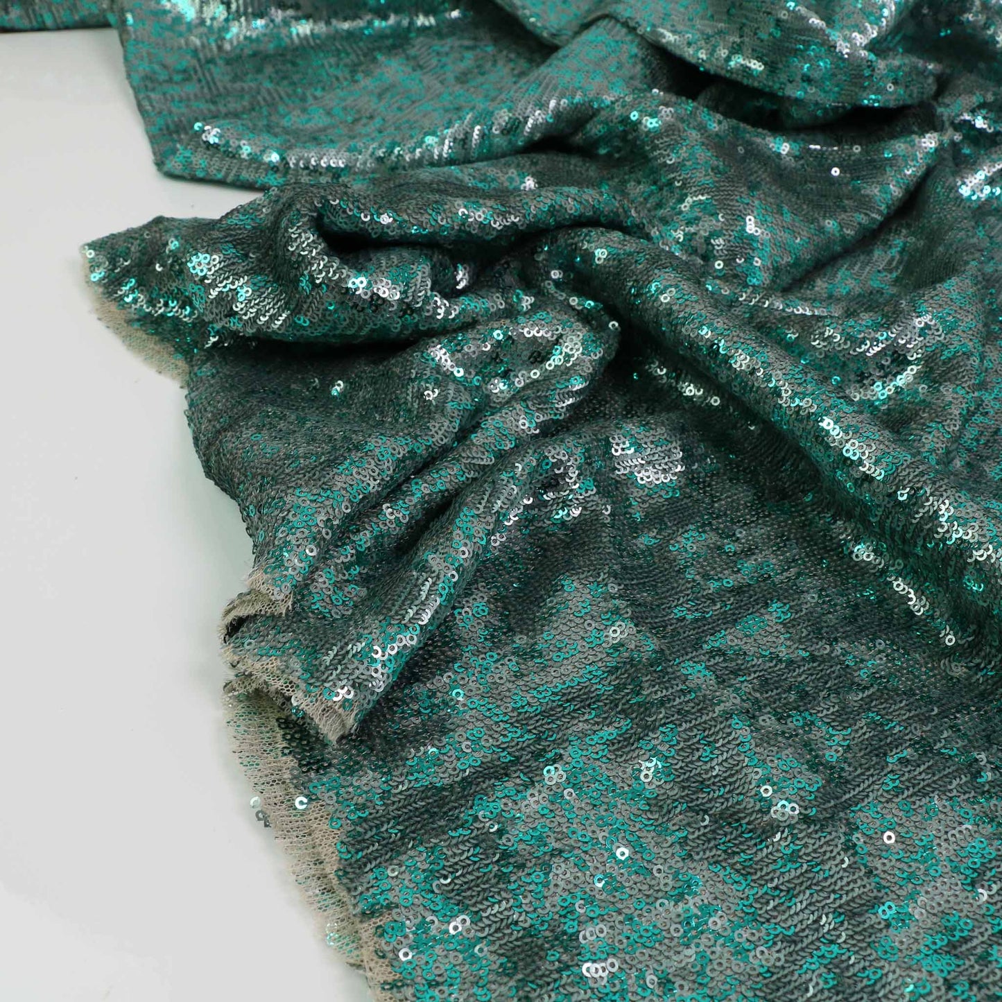 Sequin Fabric - Silver, Mint green