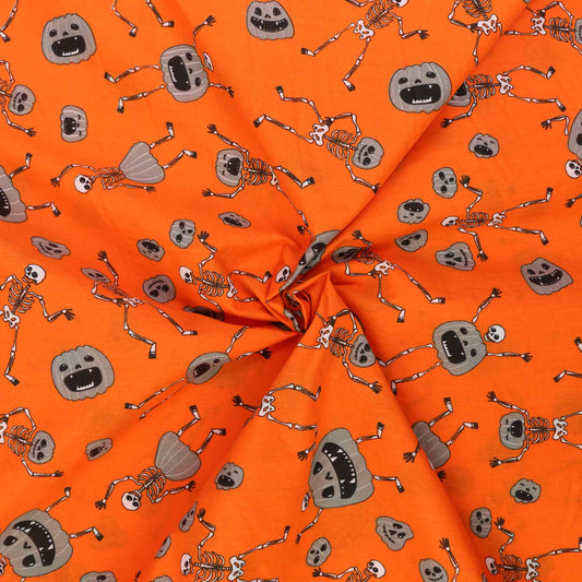 PolyCotton Poplin Fabric - Orange