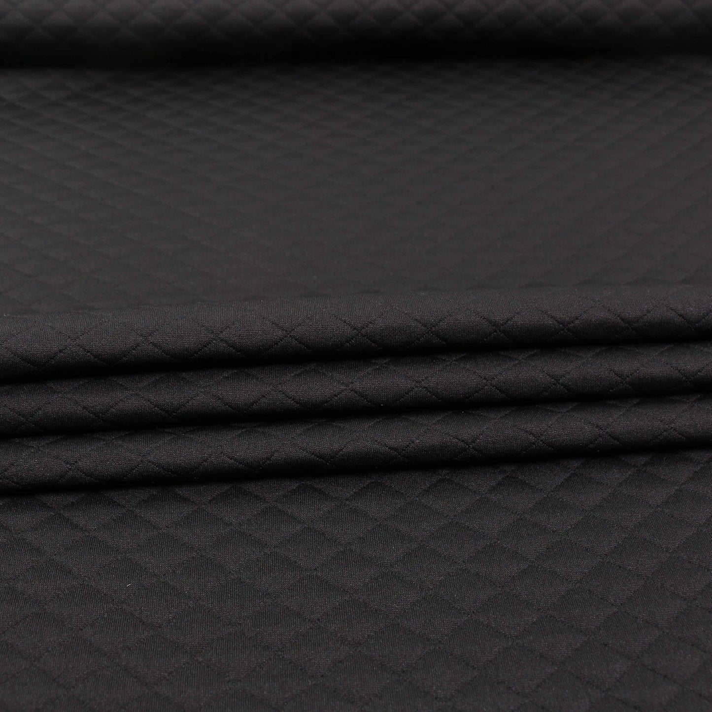 Quilted Jersey Fabric - Black diamond