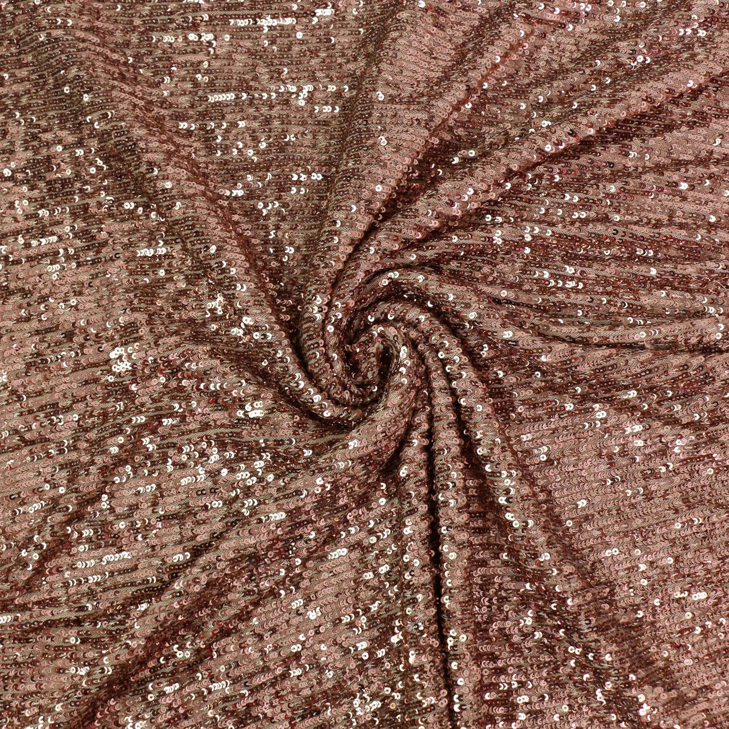 Stretchy Sequin Fabric - Rose Gold