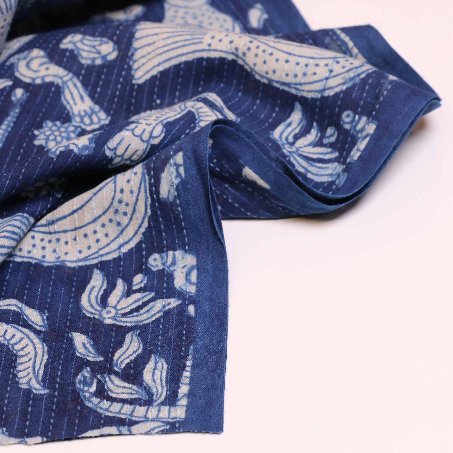 Cotton Voile - Sashiko Indigo Hand block print