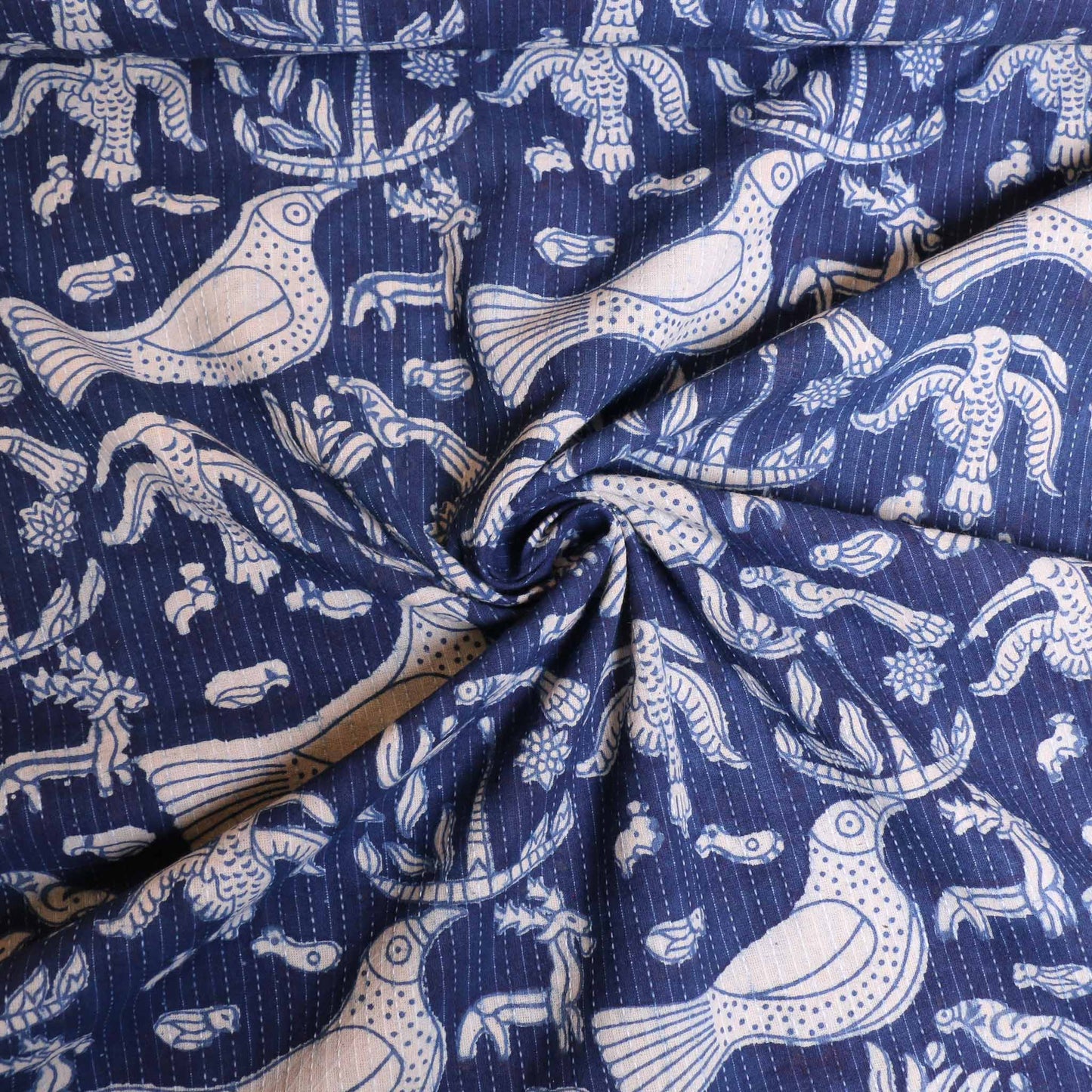 Cotton Voile - Sashiko Indigo Hand block print