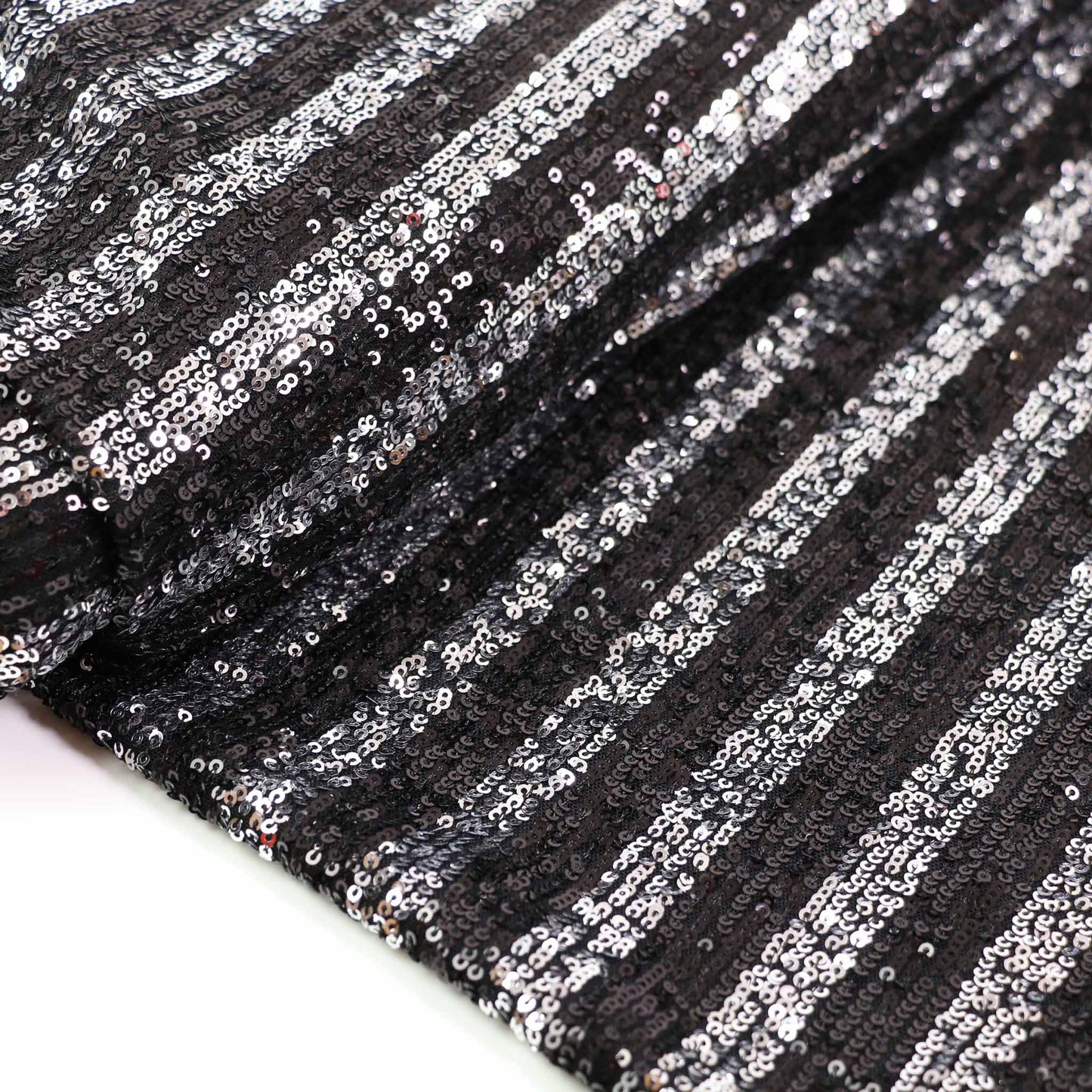 Sequin Fabric - Silver, black