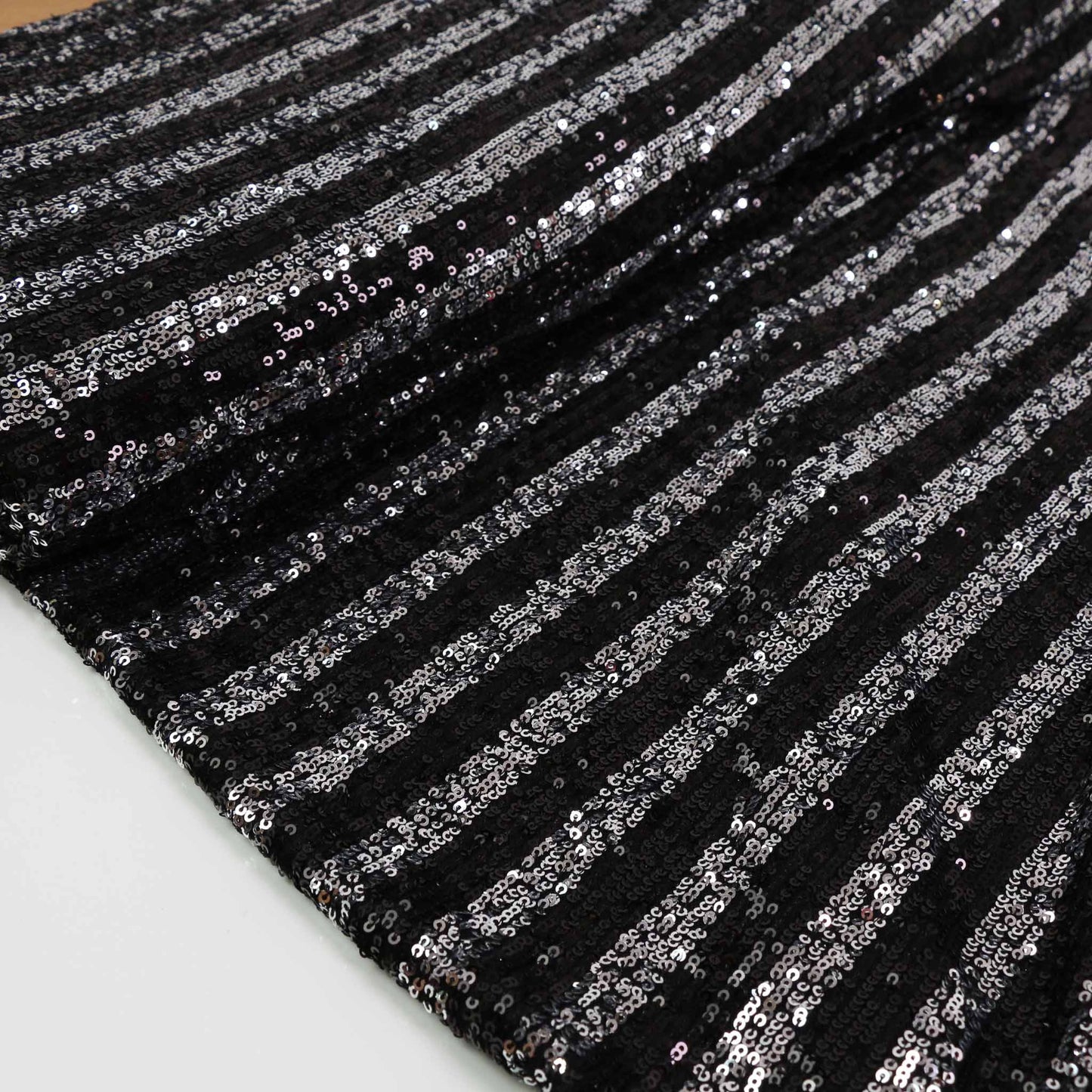 Sequin Fabric - Silver, black