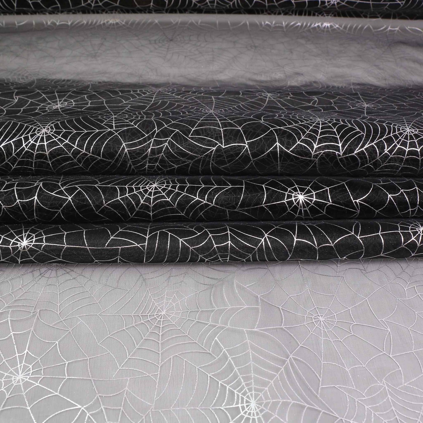 Organza Fabric - Black, silver