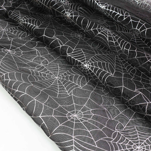 Organza Fabric - Black, silver