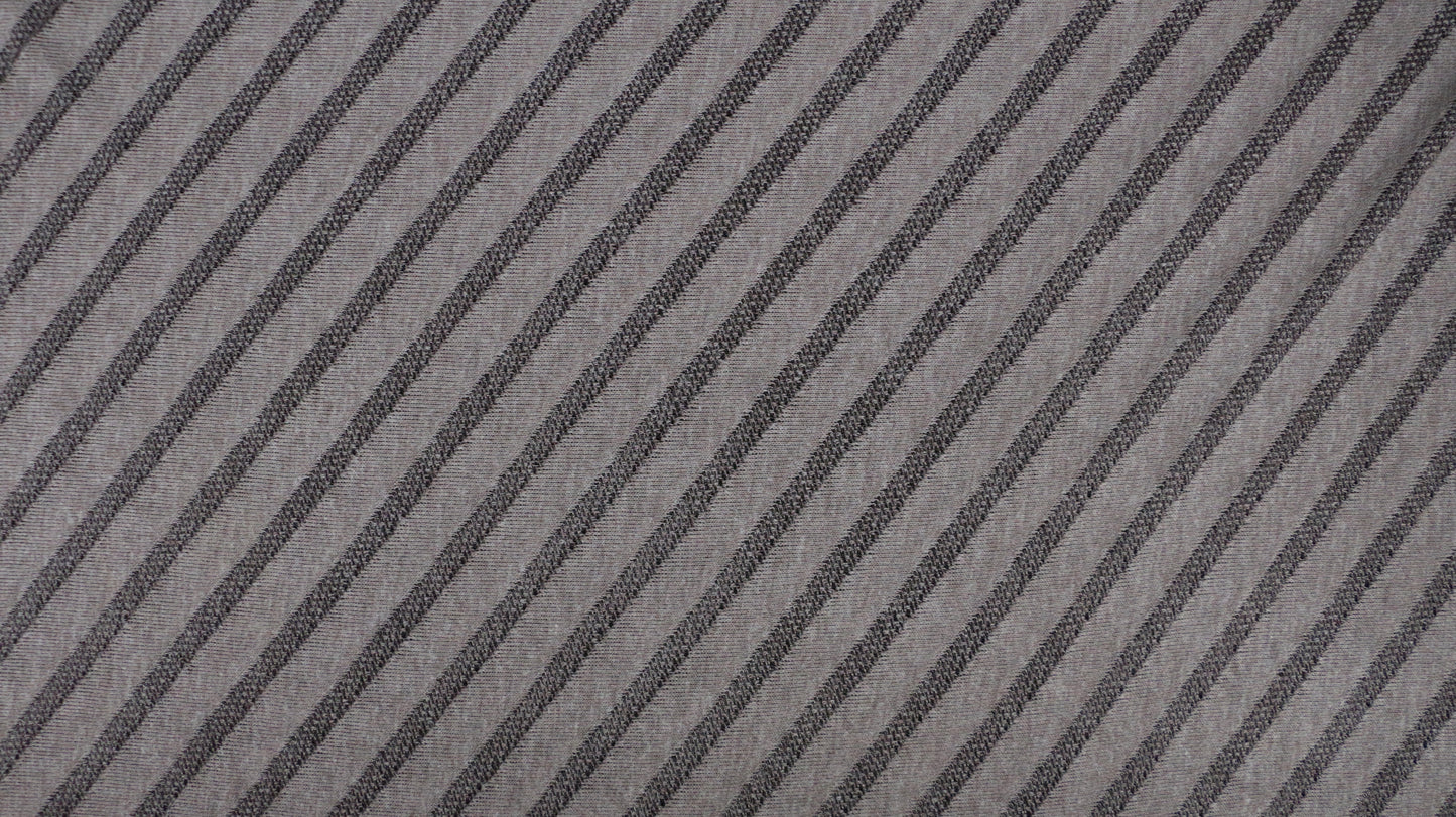 REMNANT 0.95m x 1.50m - JERSEY FABRIC - Diagonal Stripe Design  - Beige Colour