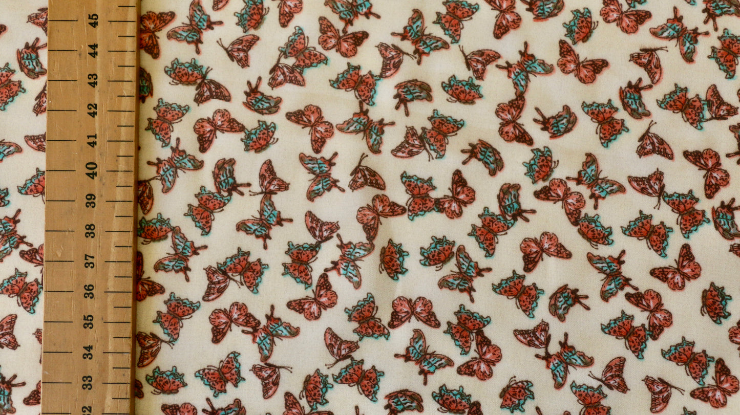 PRINTED CHIFFON FABRIC - Small butterfly design