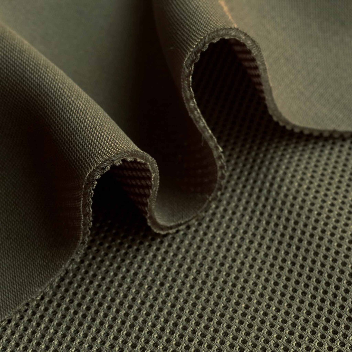 airtex 3D spacer mesh sports fabric details in khaki green