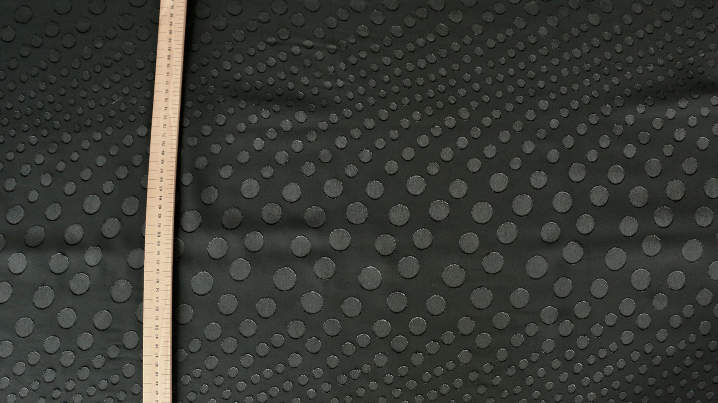 flocked-chiffon-fabric-black-colour-raised-dot-design-clothcontrol