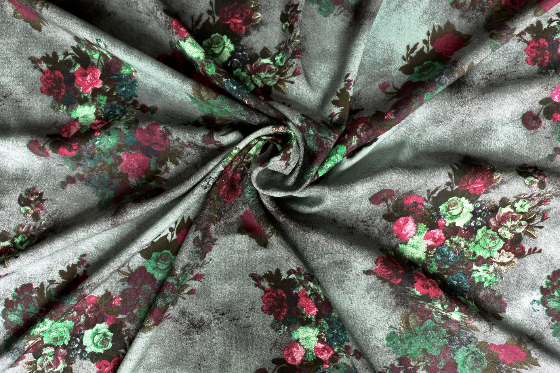 viscose-challis-fabric-rose-design-green-pink-clothcontrol