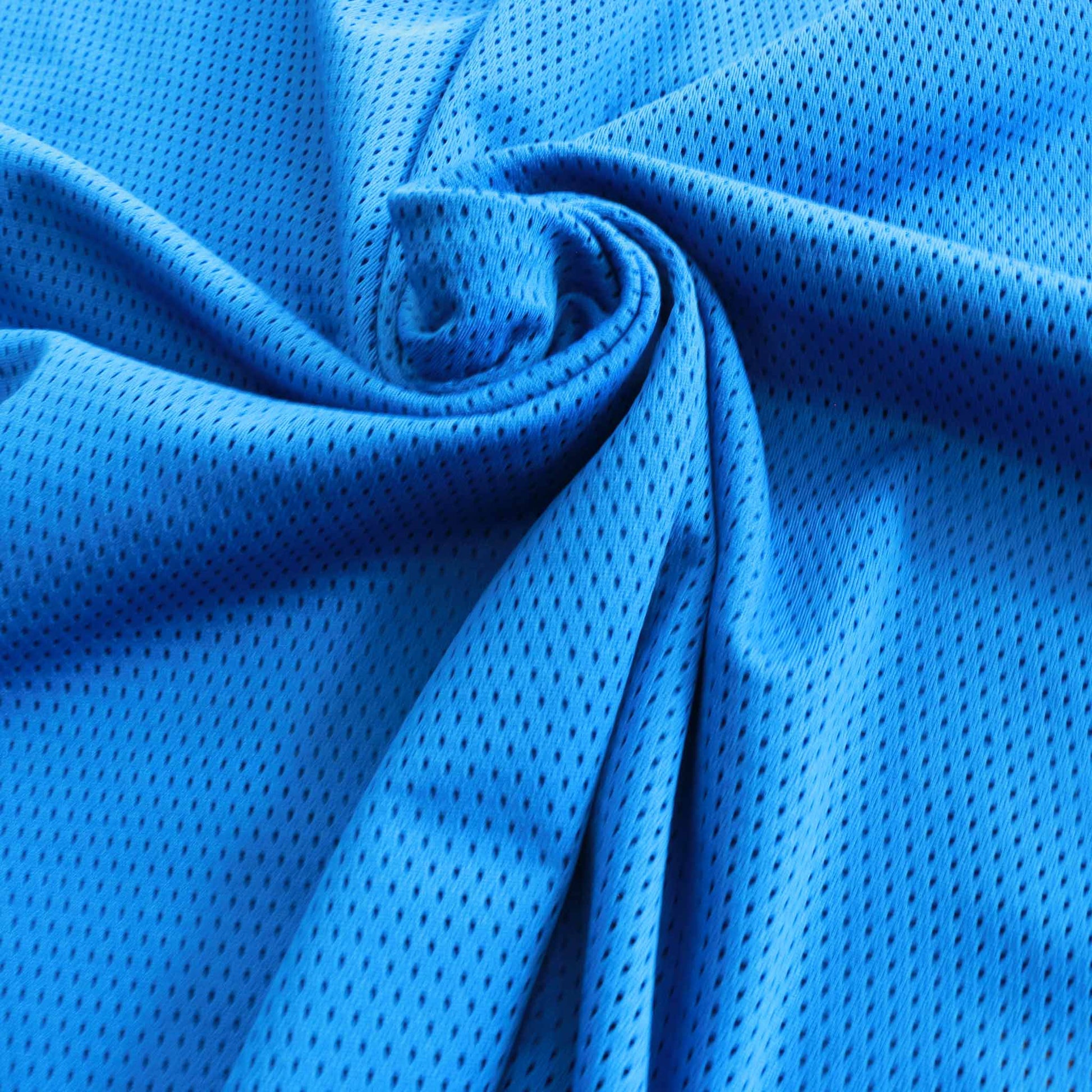 blue airtex sport mesh dressmaking fabric