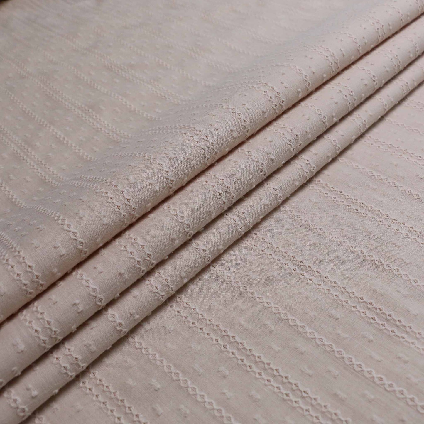 beige cotton voile broad anglaise dressmaking fabric 