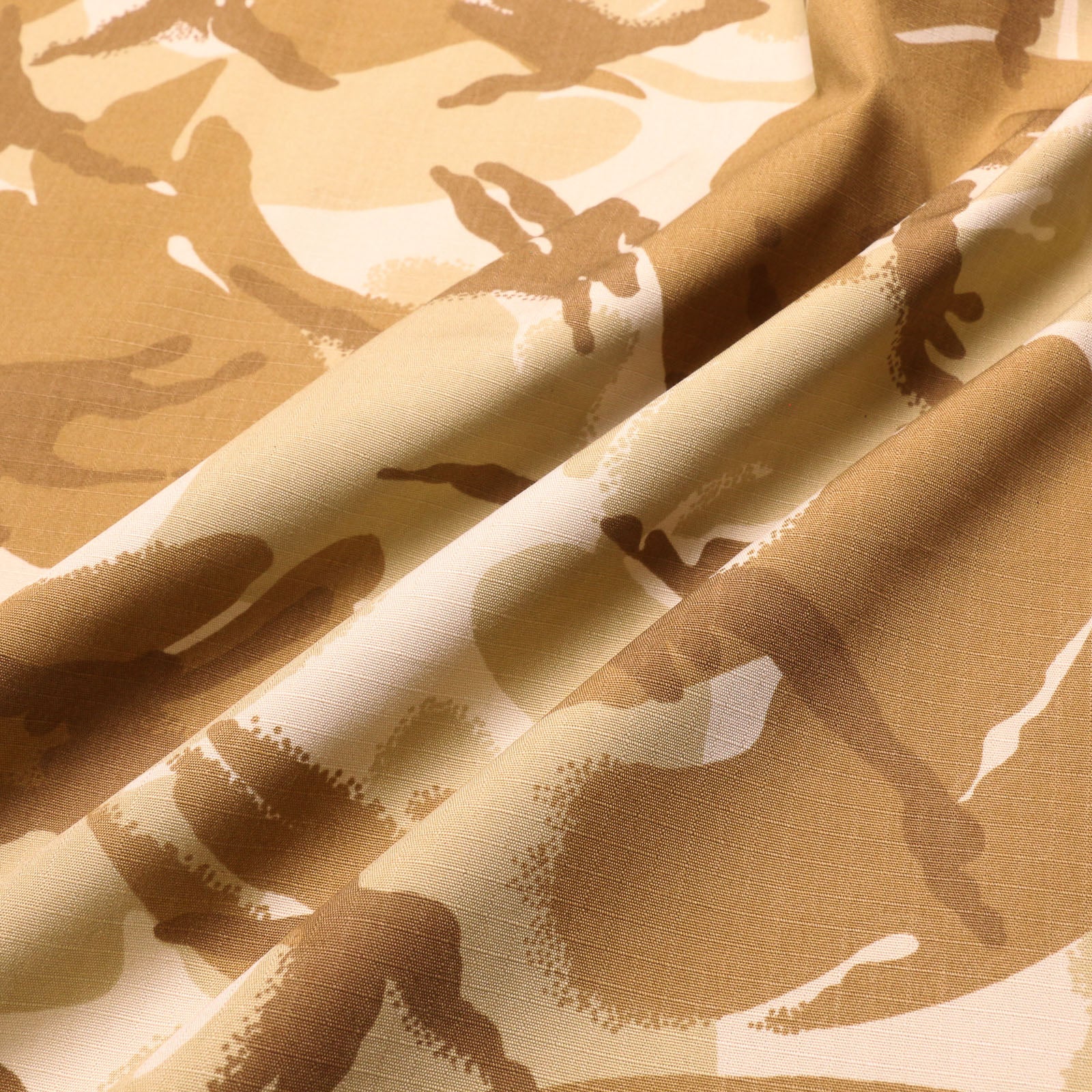 rip resistant desert camouflage ripstop fabric cotton for dressmaking in beige cream and mustard colour