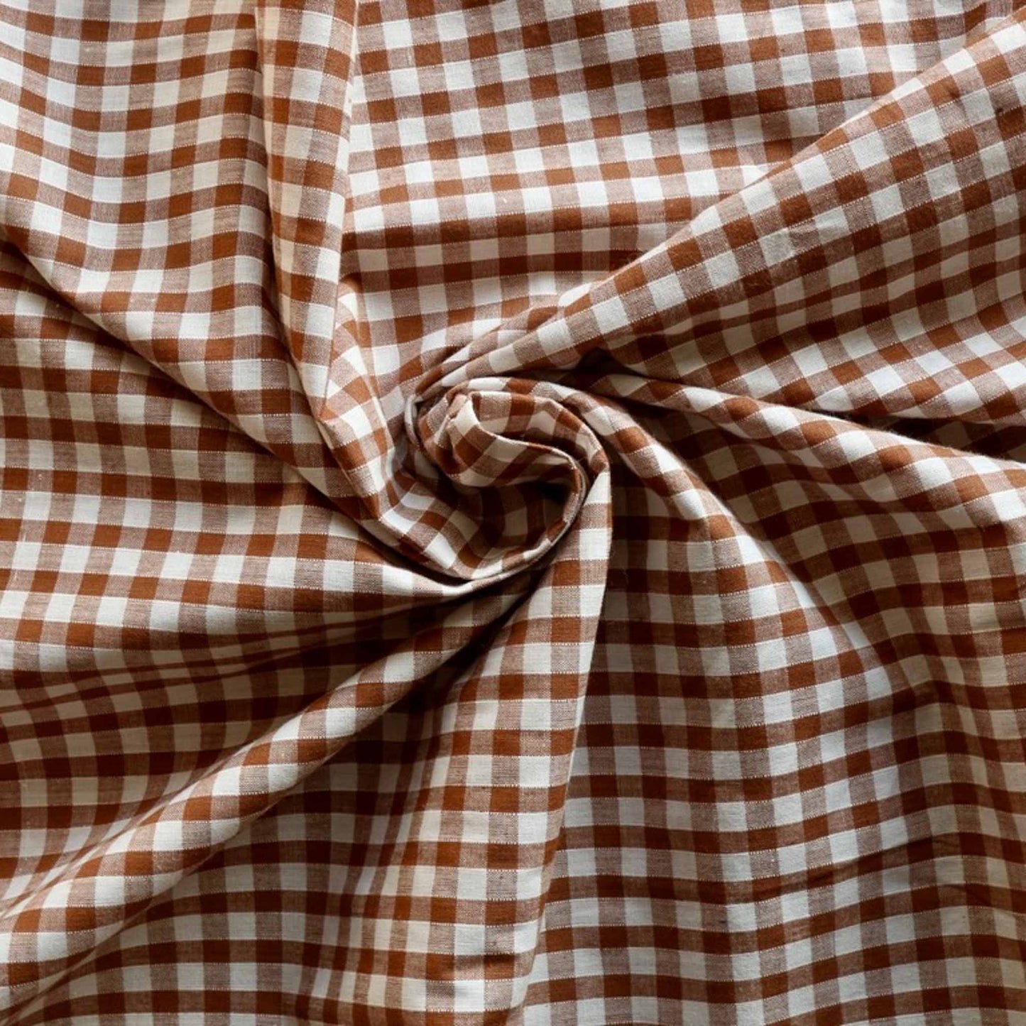 vintage retro gingham sustainable cotton dressmaking fabric