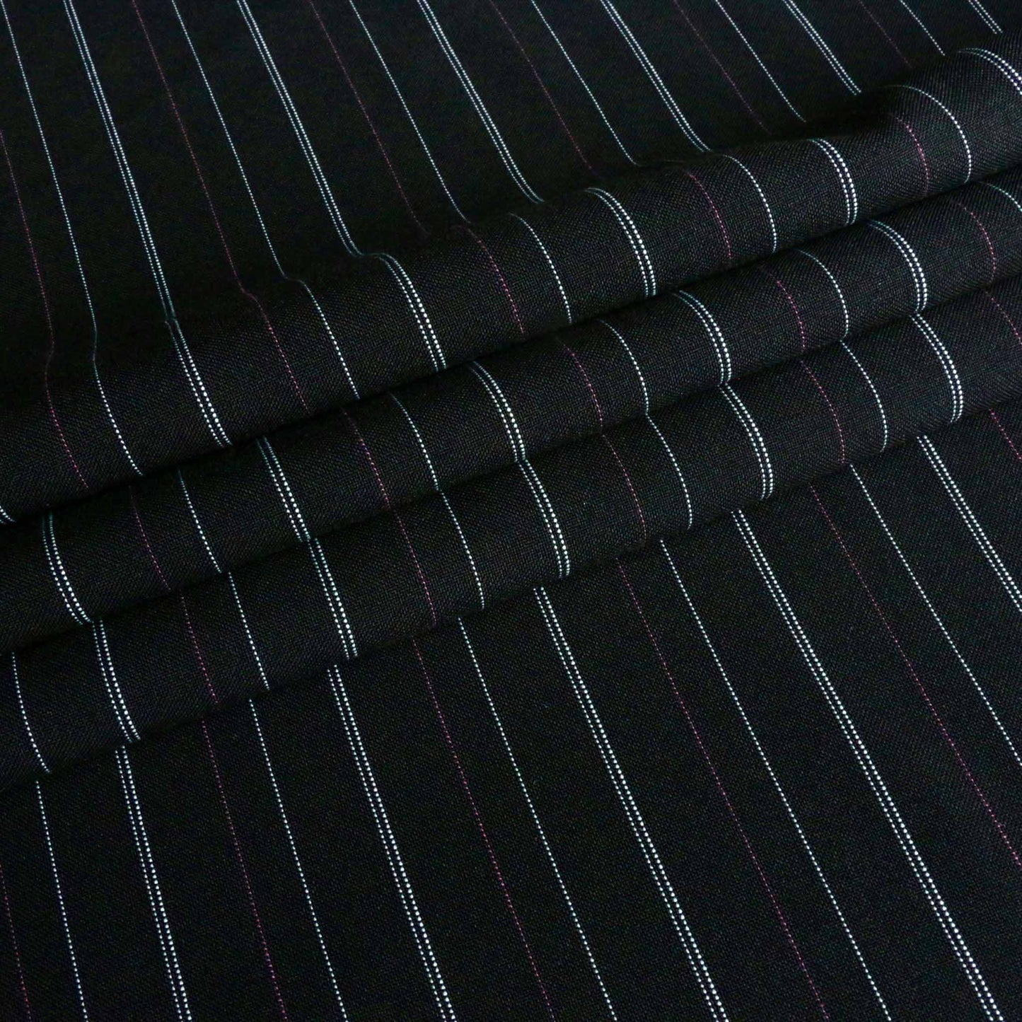 bi stretch suiting fabric with pink and white pinstripe