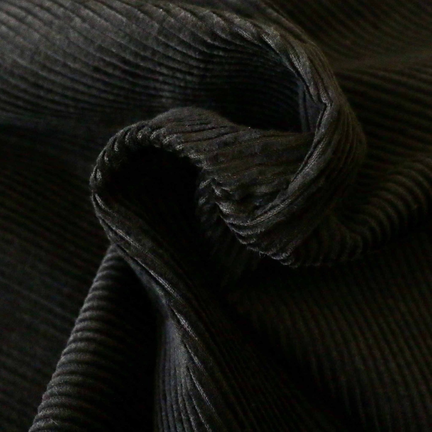 black cotton ten wale corduroy dressmaking fabric