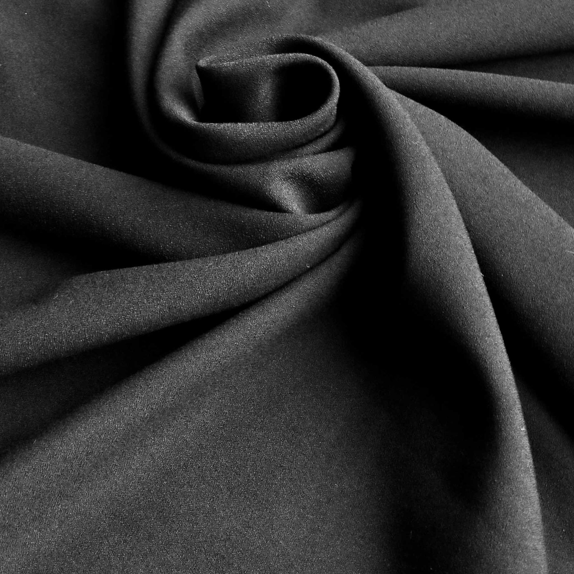 black viscose crepe stretchy dressmaking fabric