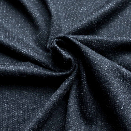 and and grey wool kersey knit dressmaking fabric with felt back