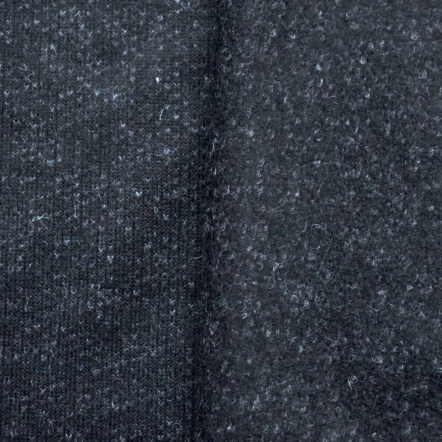 felt backed wool jersey knit dressmaking fabric in black and grey