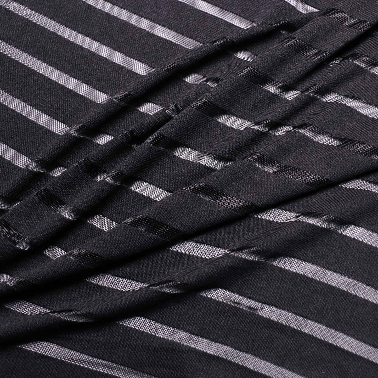 black jersey striped jacquard dressmaking fabric 