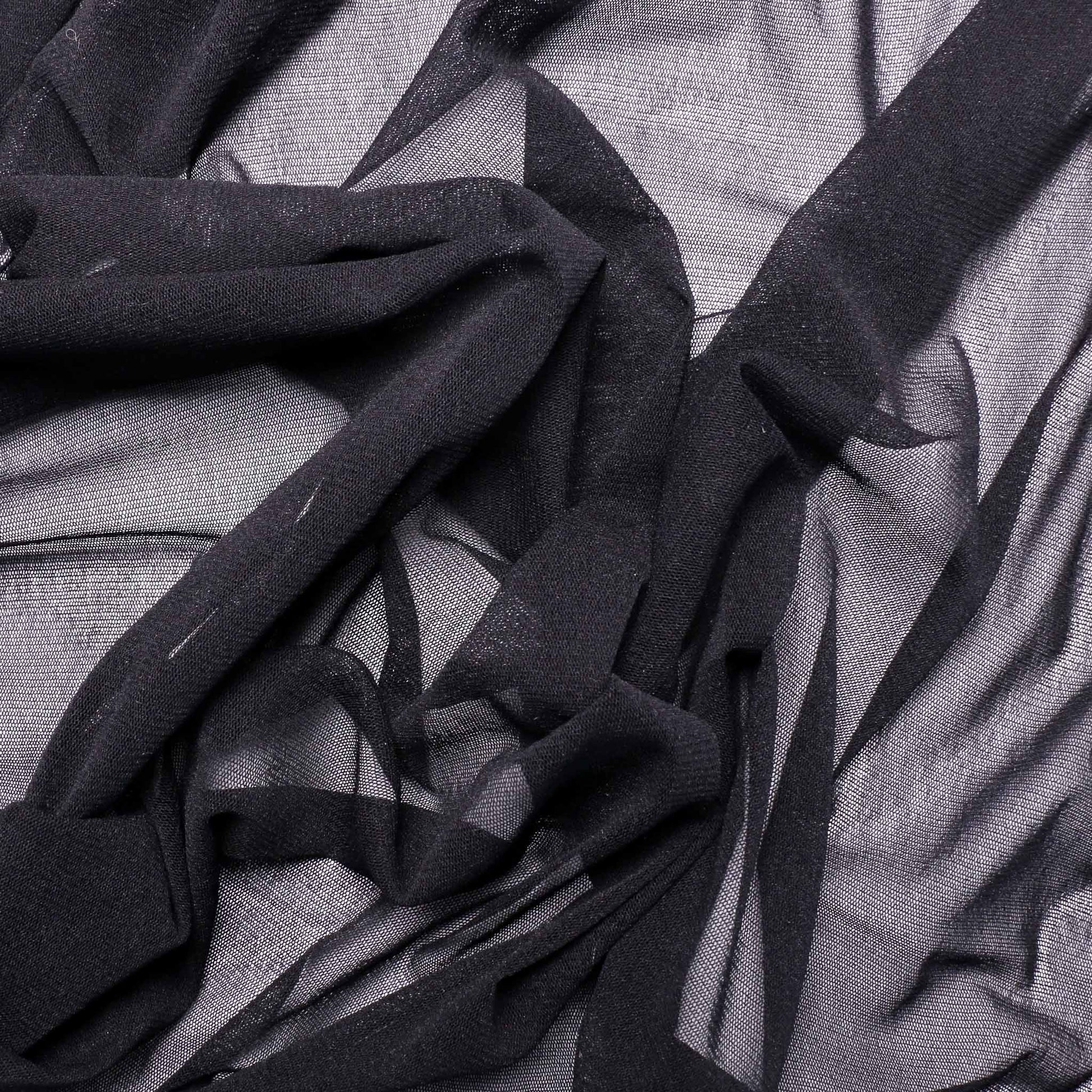 black stretchy netting dressmaking fabric