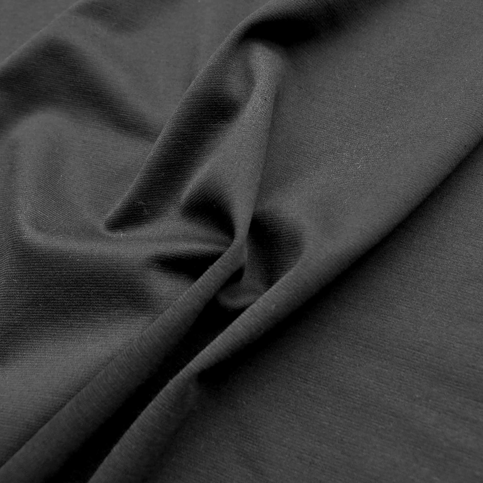 ponte roma black jersey knit dressmaking fabric