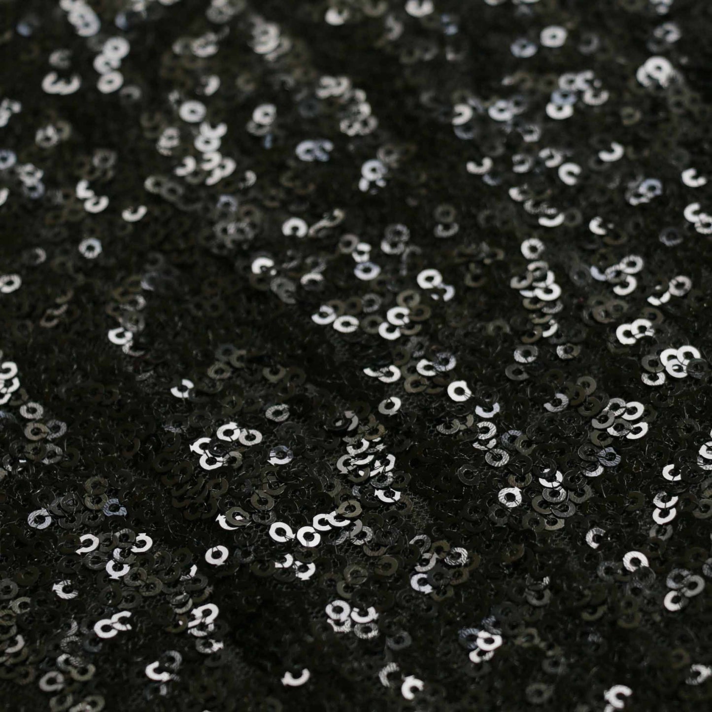 black sewn sequin mesh fabric for dressmaking