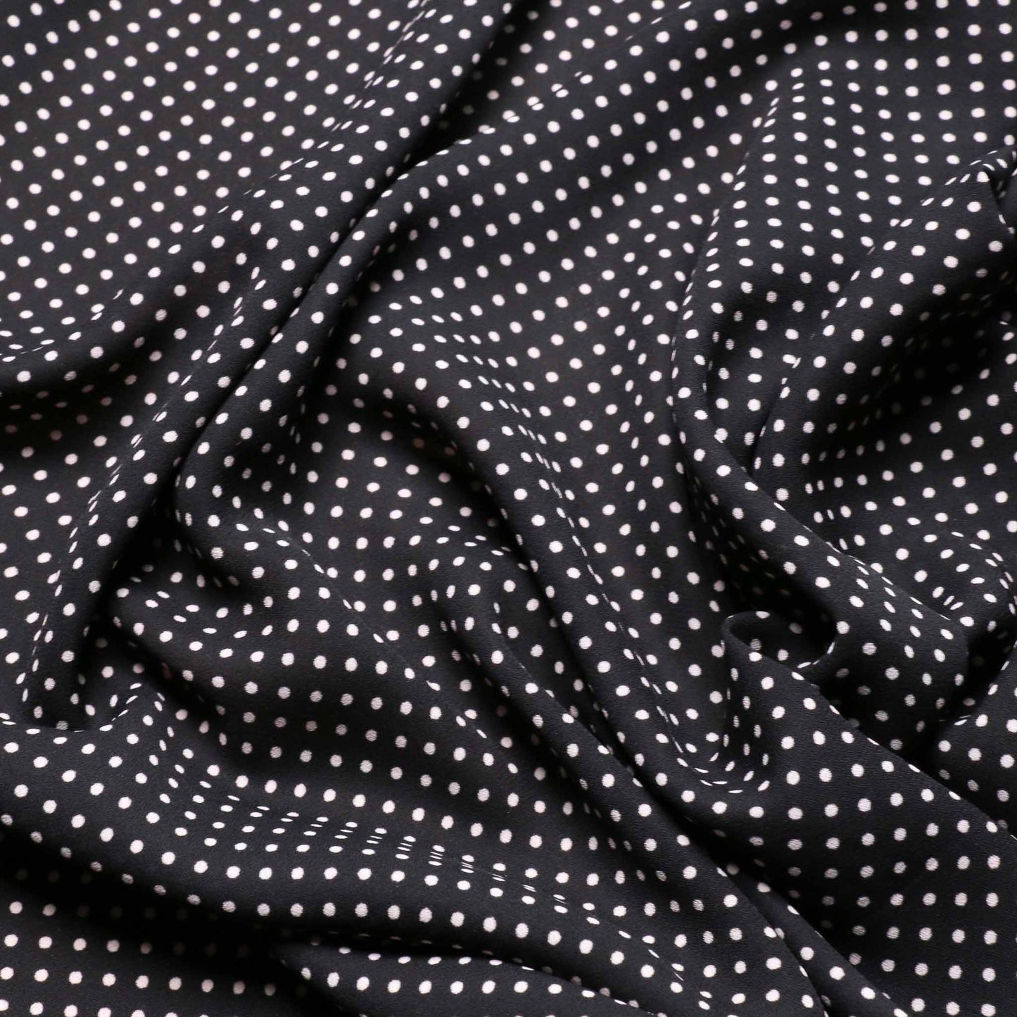 black and white polka dot dressmaking fabric for sale