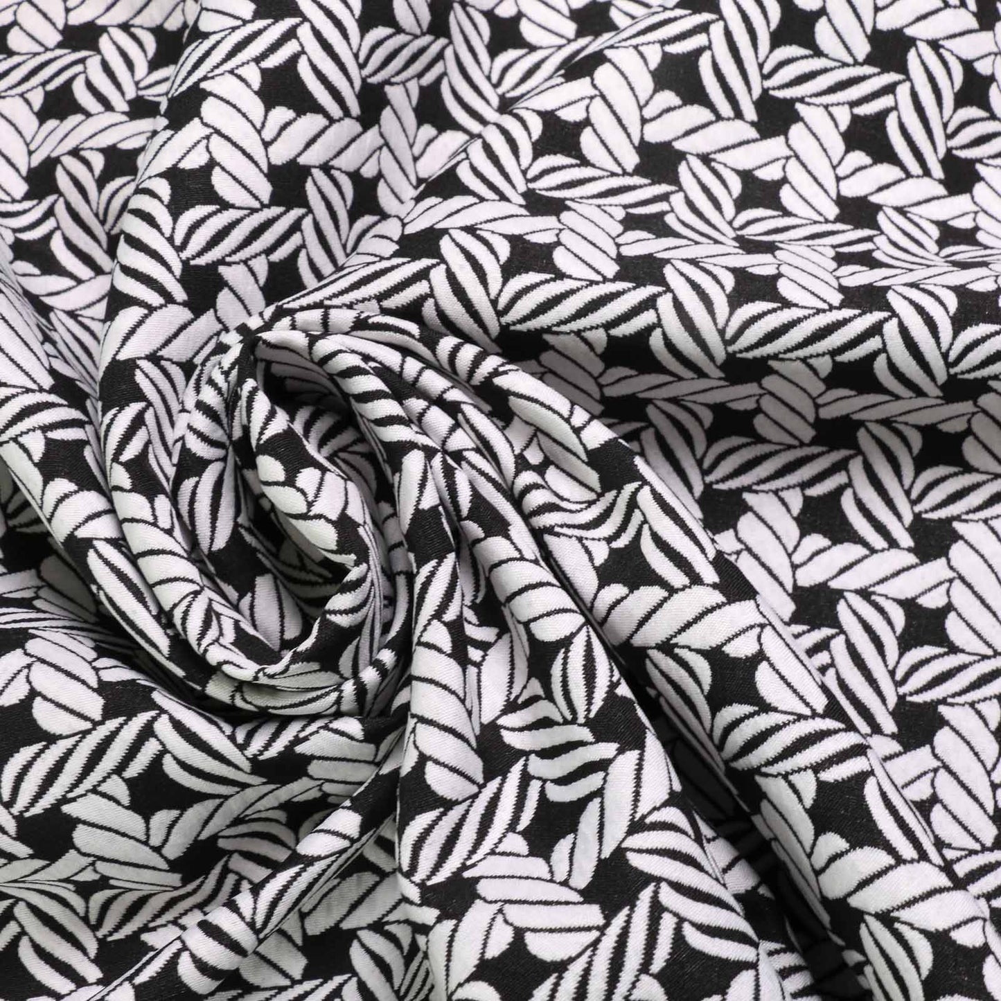 nautical rope pattern black white dressmaking fabric