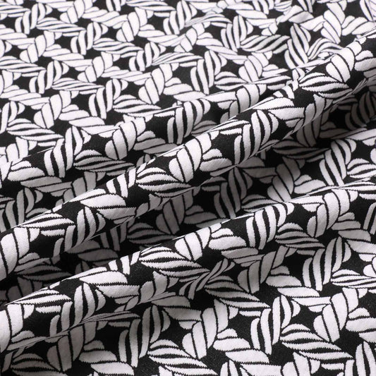 black white jacquard rope nautical fabric