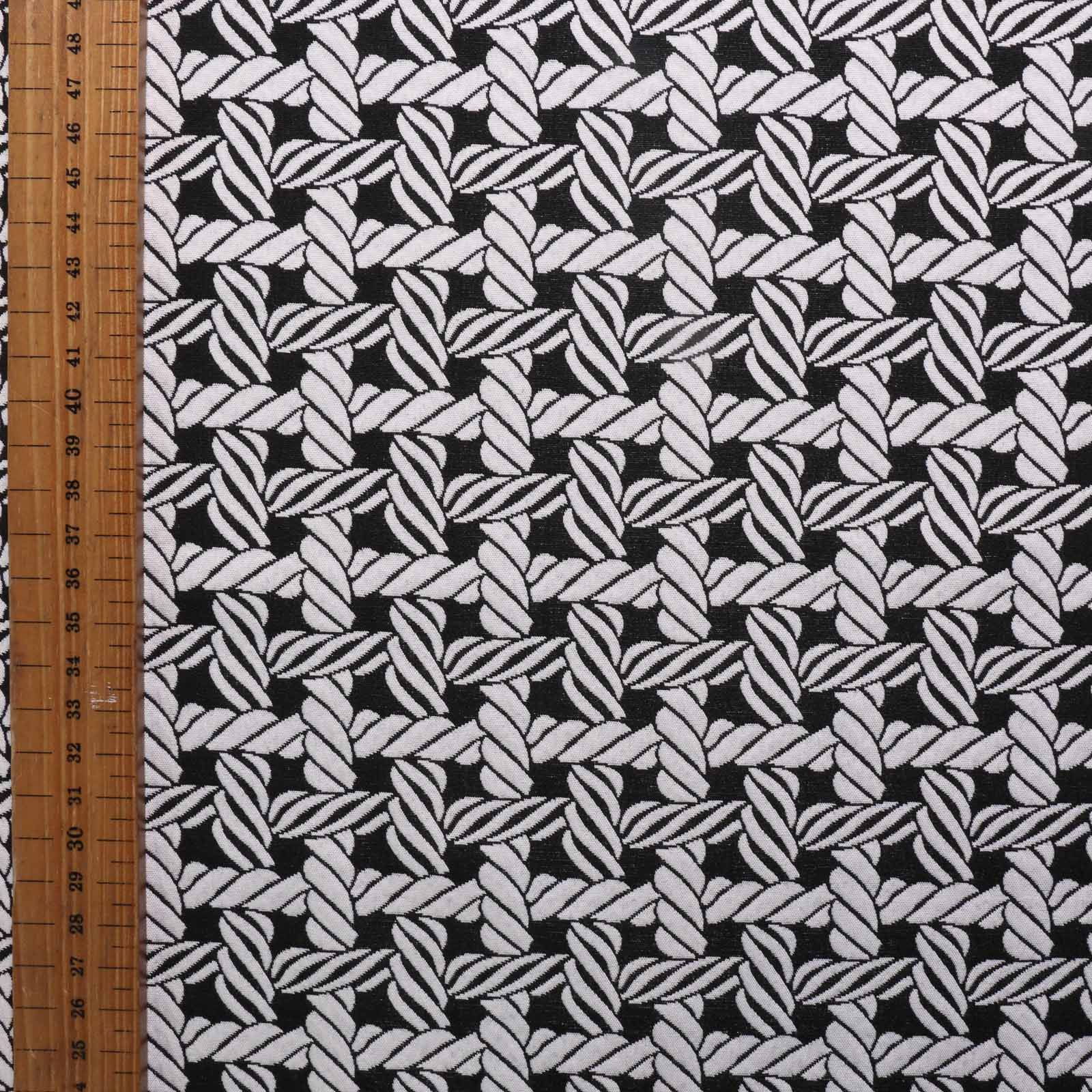 metre jacquard black white nautical rope design fabric