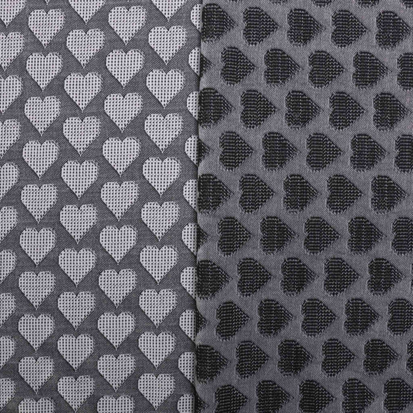 black and white love heart printed jersey dress fabric