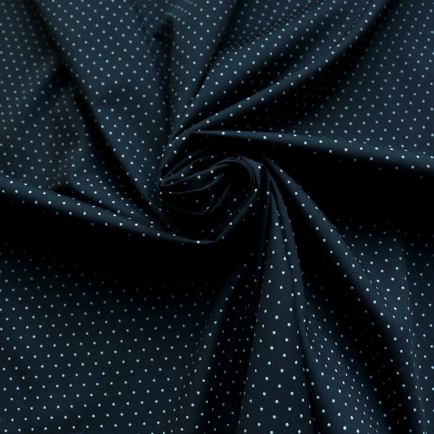 black and white polka dot polycotton dressmaking fabric
