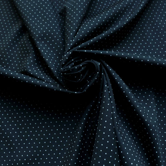 black and white polka dot polycotton dressmaking fabric