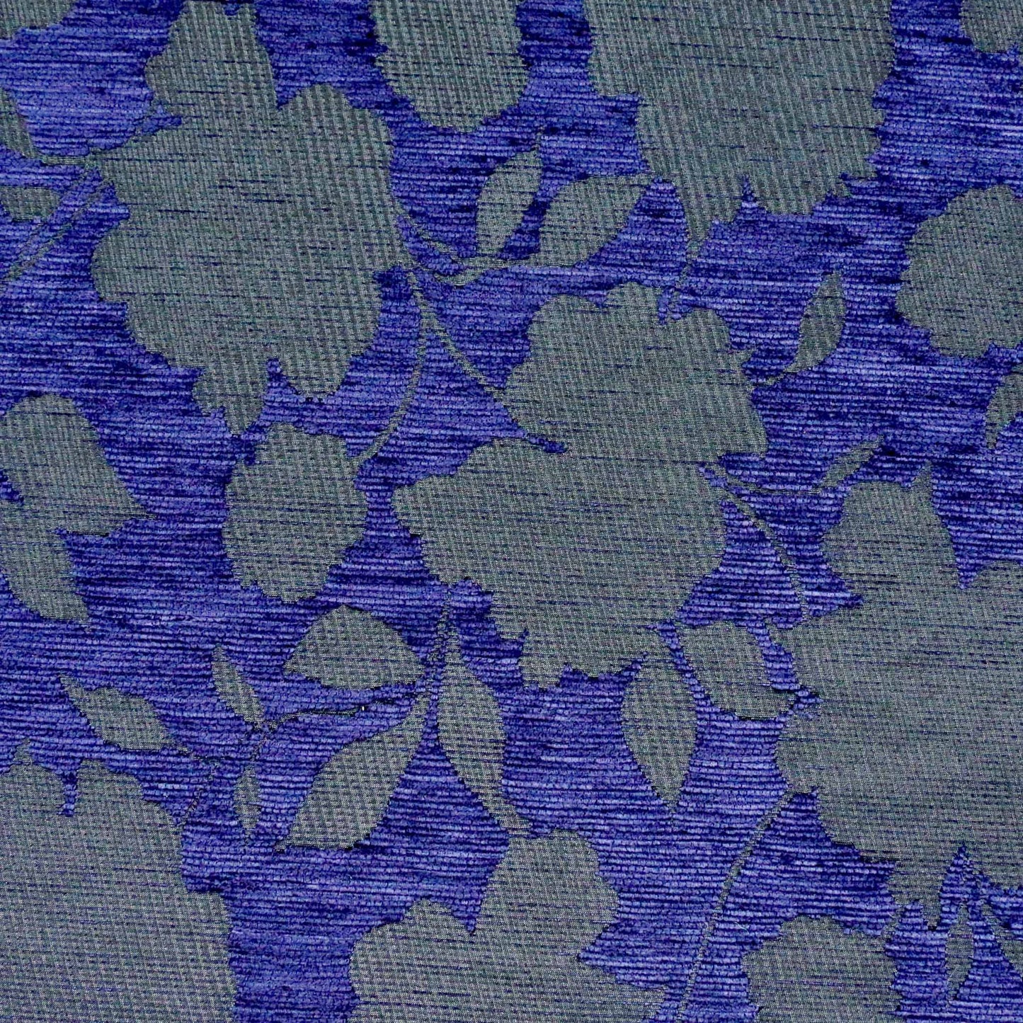 Chenille Jacquard in blue and black velvet jacquard dressmaking fabric with floral design