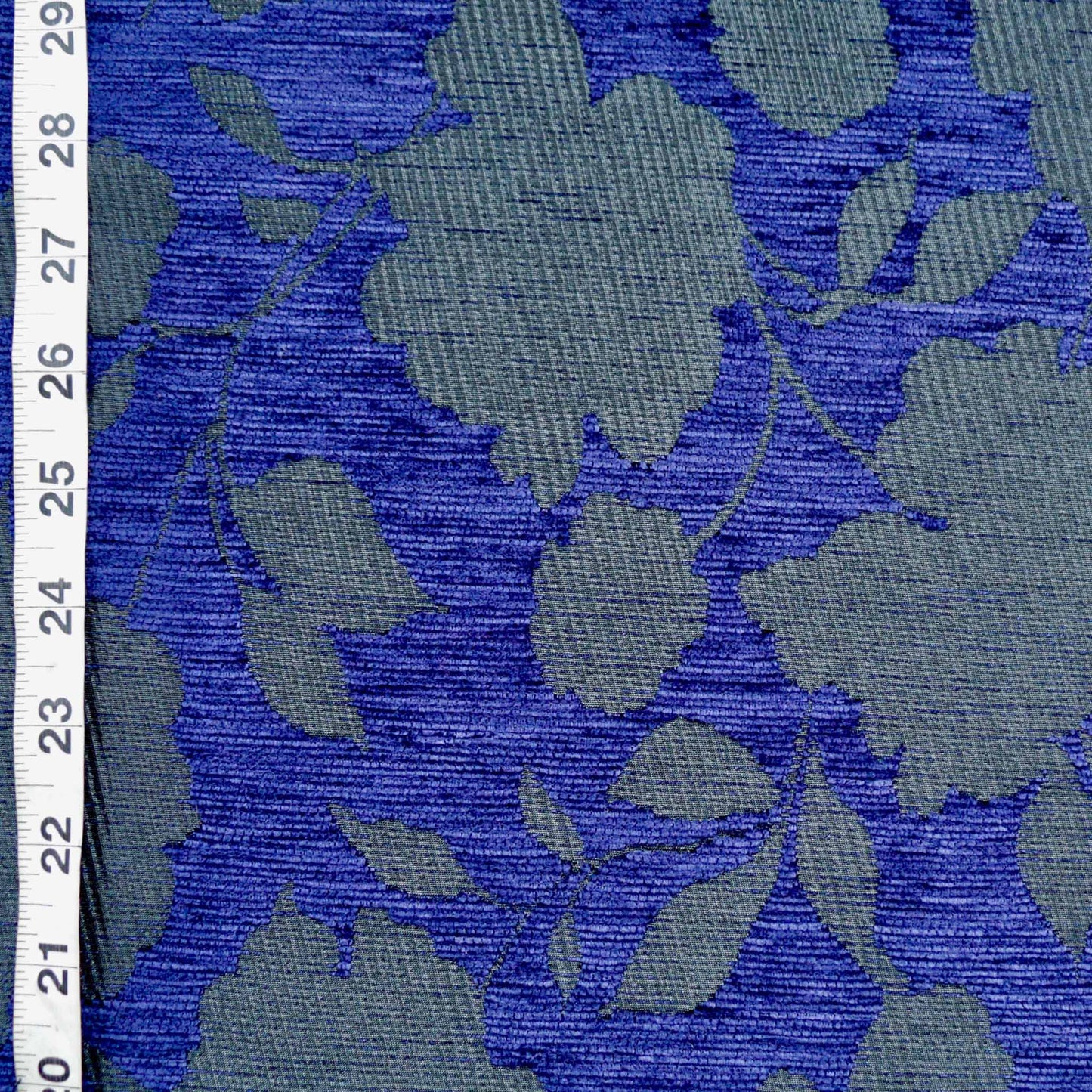 floral blue and black Chenille Jacquard velvet upholstery fabric