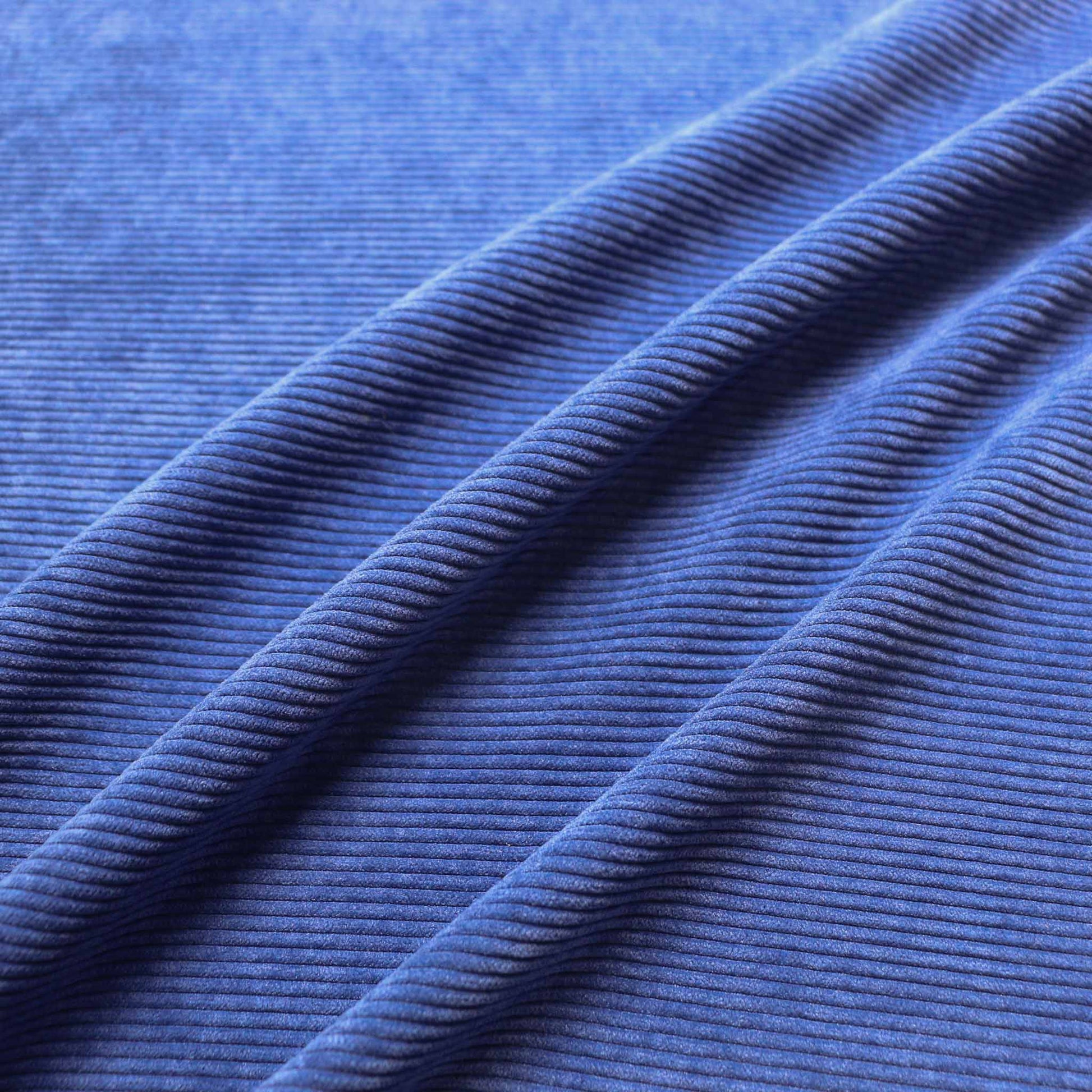 blue jumbo corduroy dressmaking fabric 