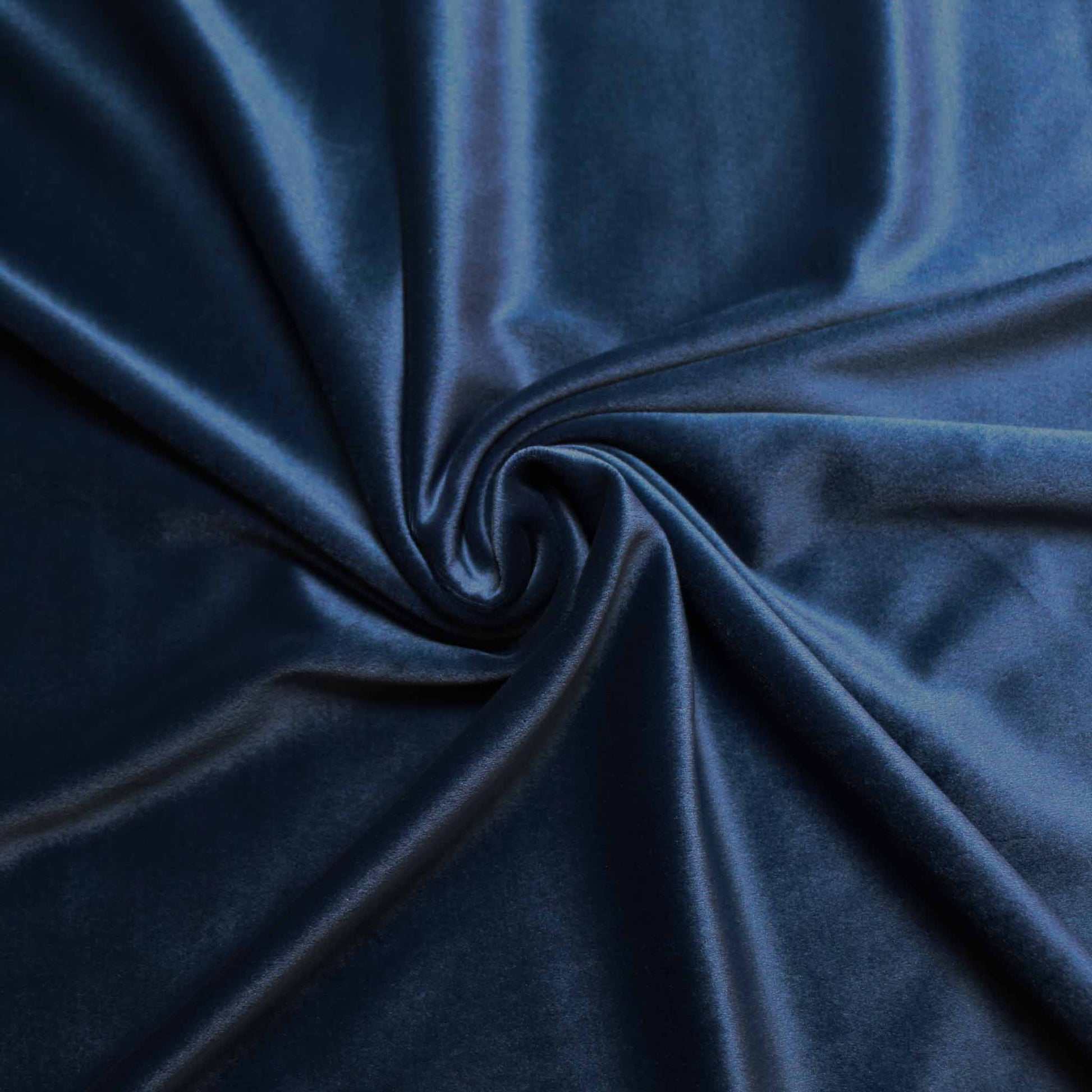 midnight blue colour stretchy velvet dressmaking fabric