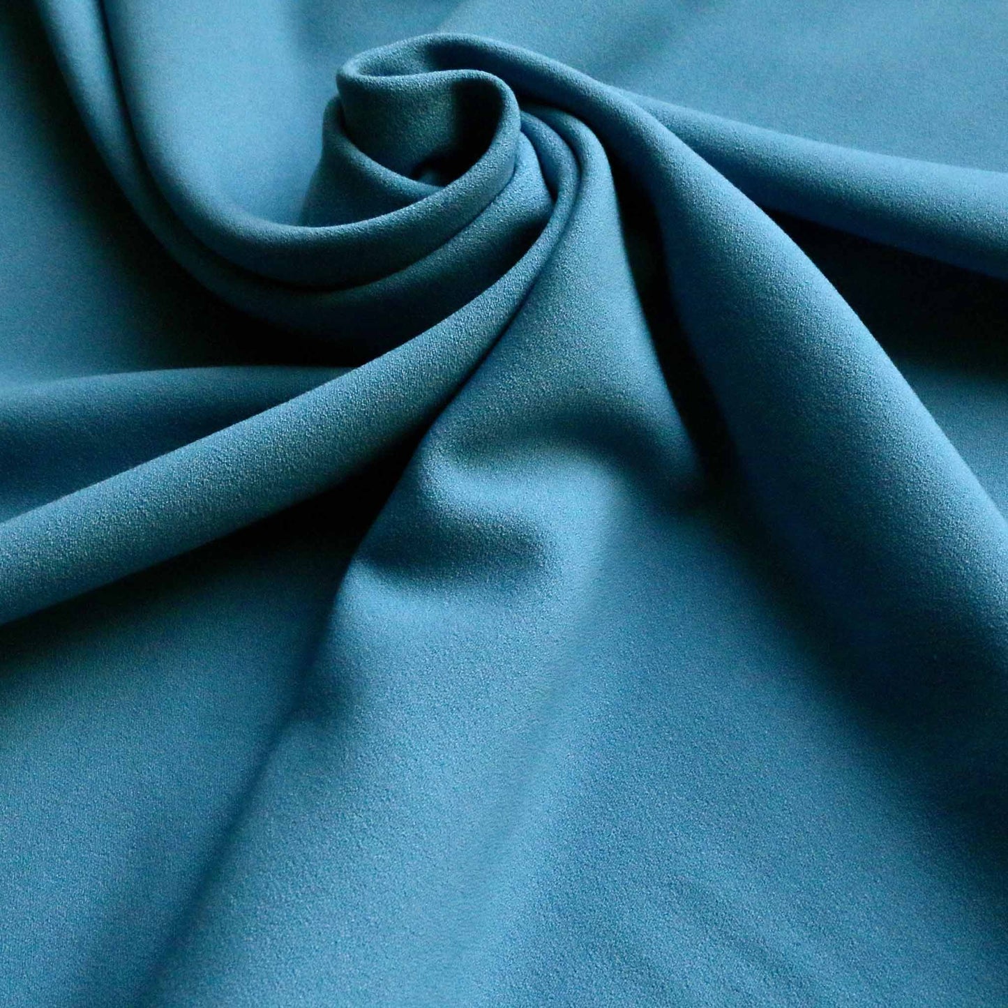 blue crepe viscose stretchy dressmaking fabric