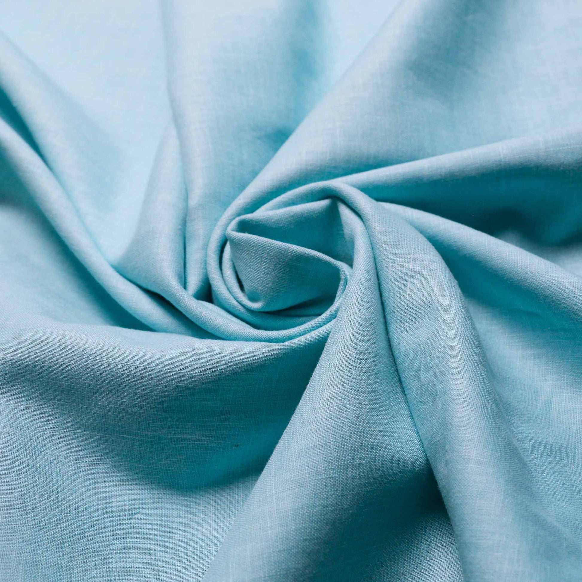 pale teal dressmaking linen viscose fabric