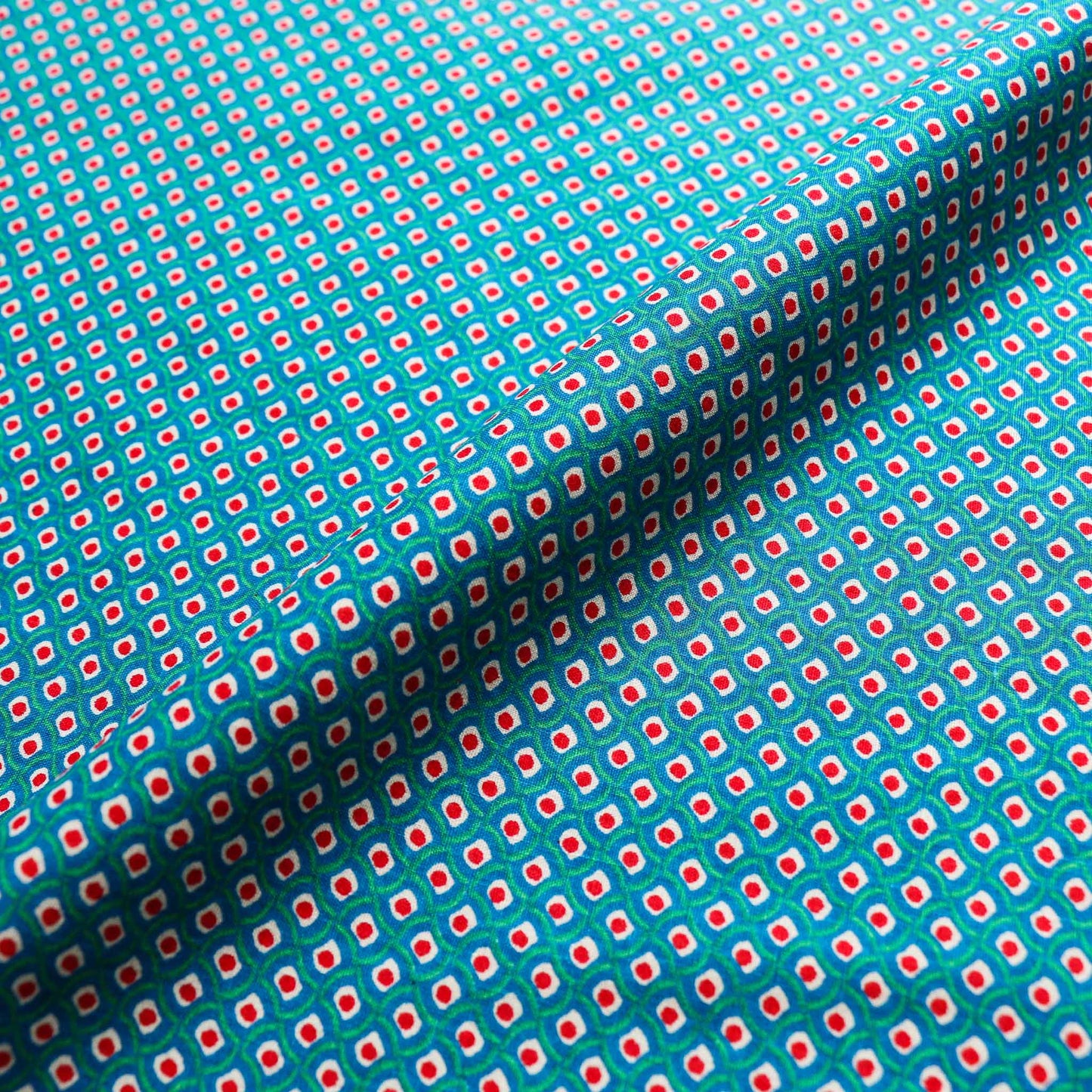 vintage sustainable cotton dressmaking fabric with retro dots pattern