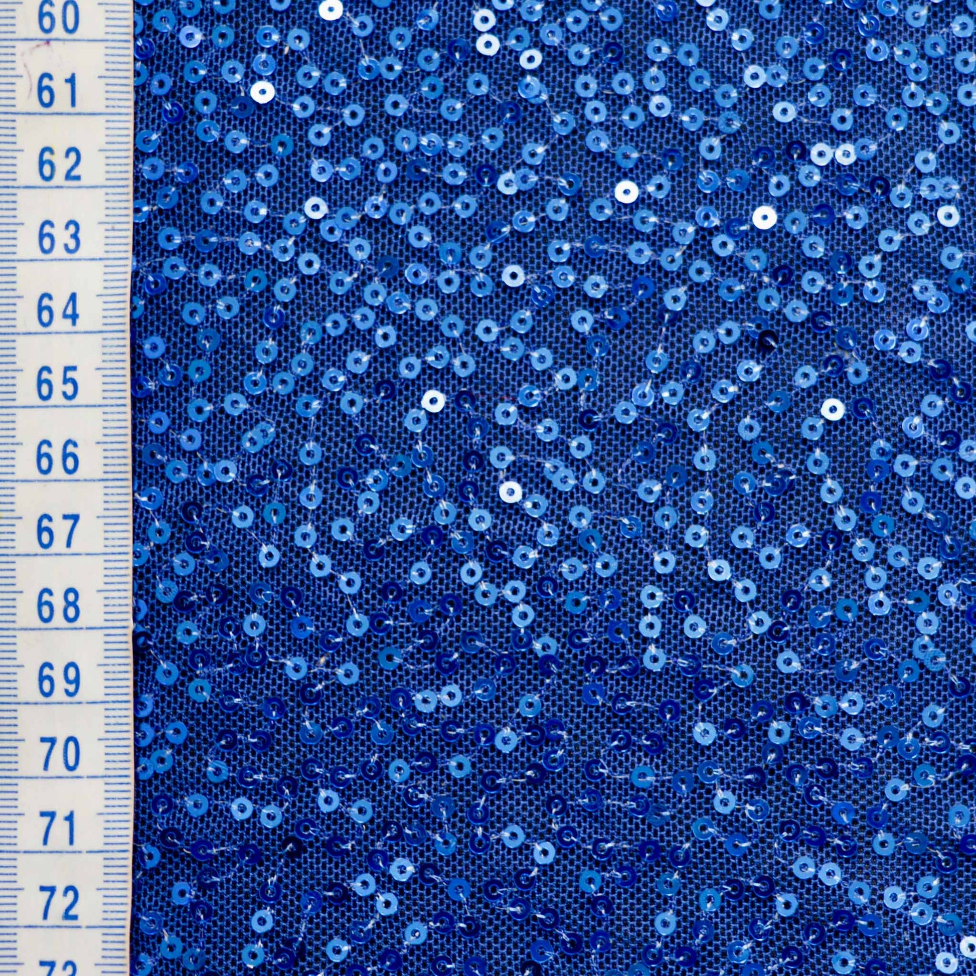 metre blue sewn sequin mesh fabric for dressmaking
