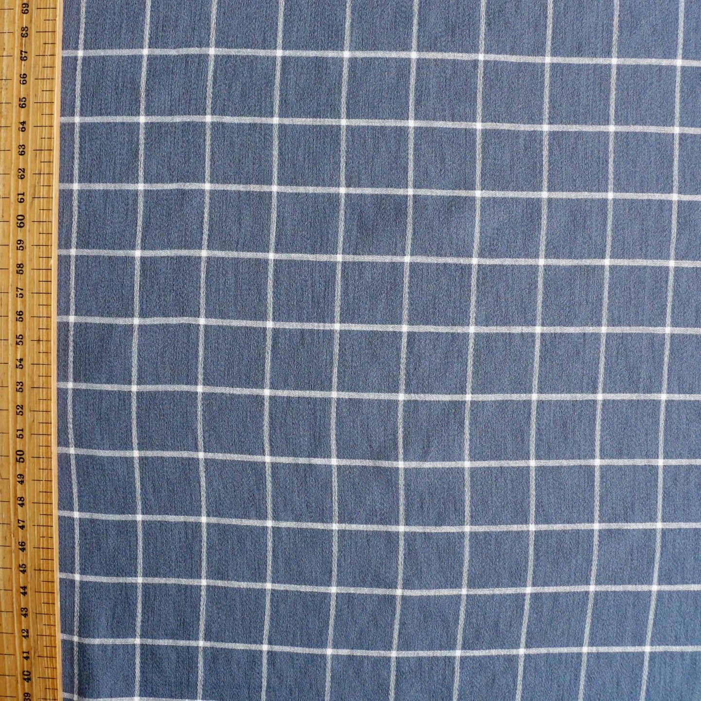 metre viscose rayon voile dressmaking fabric in blue and white check pattern