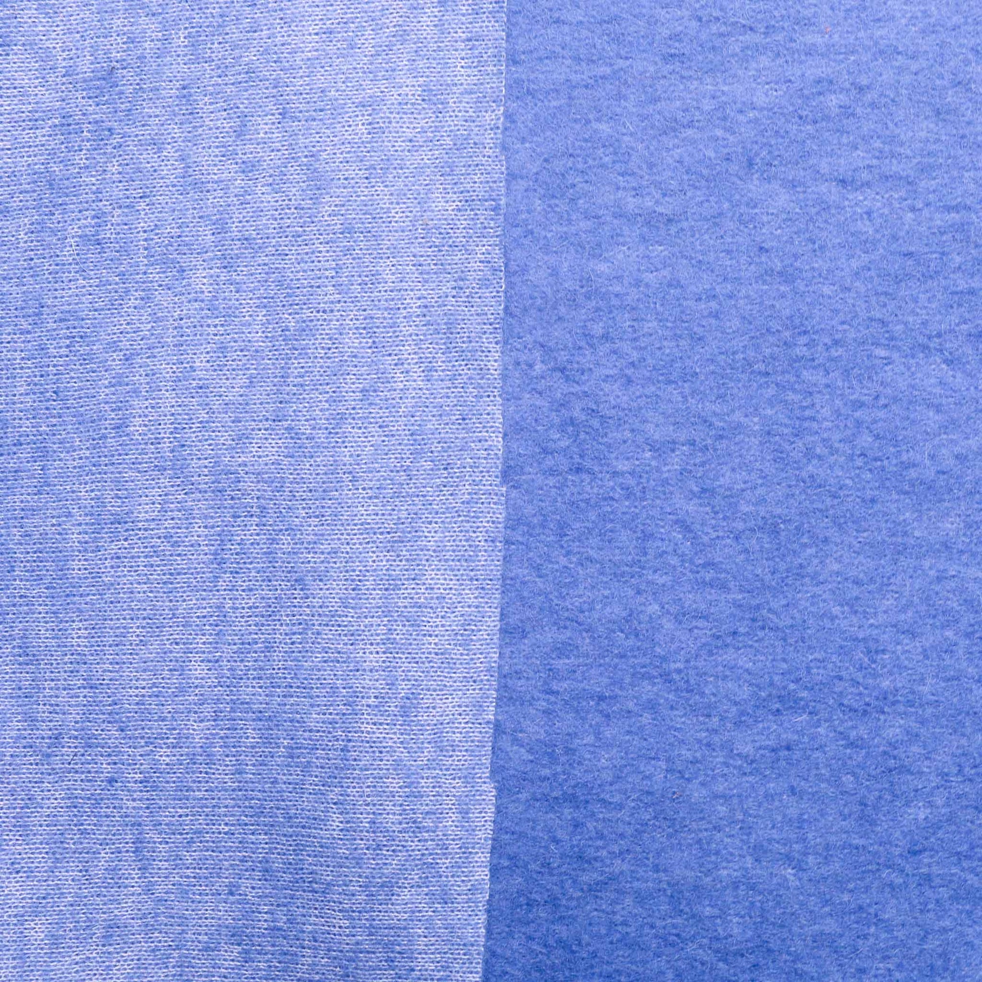 plain blue flannel pure wool dressmaking fabric