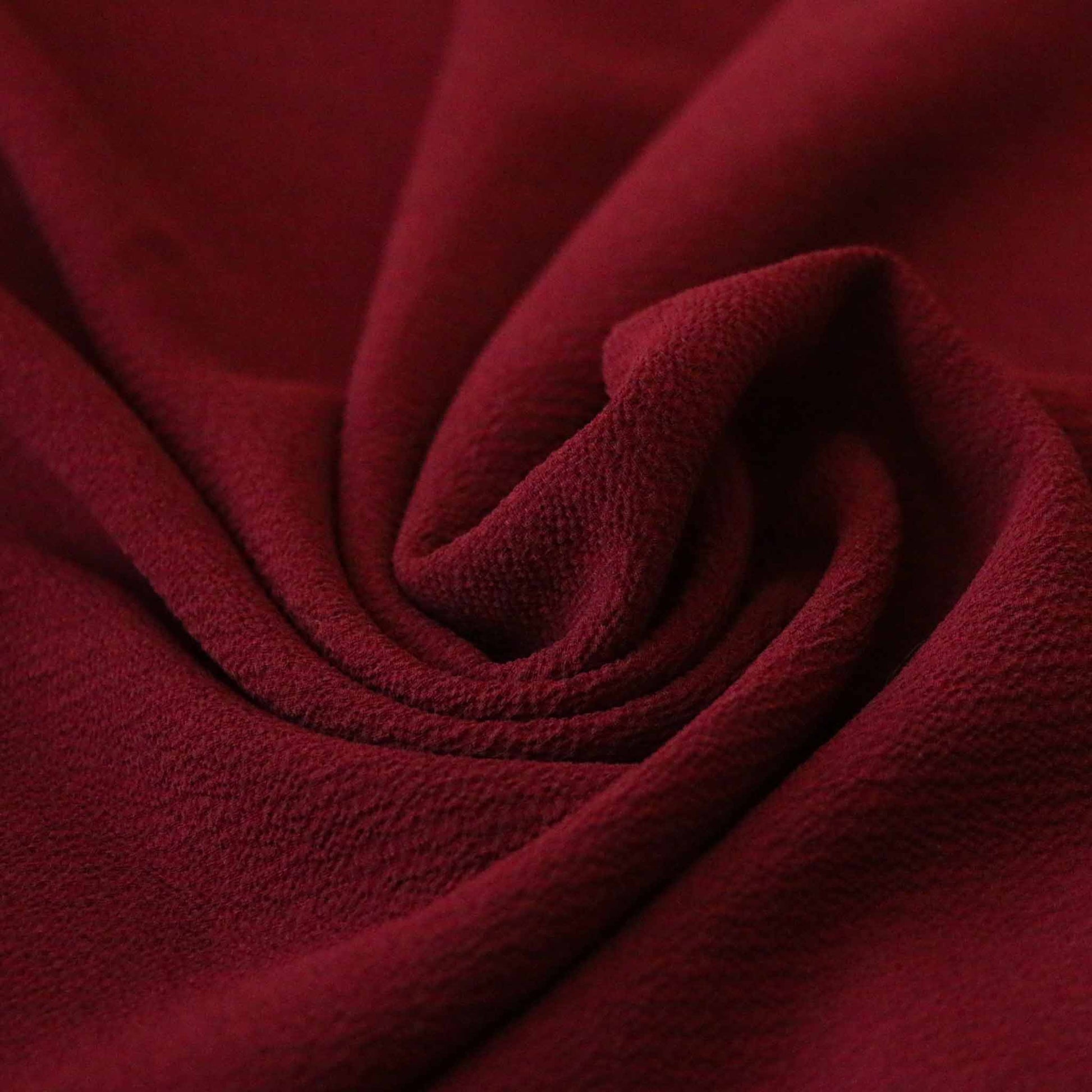plain maroon dressmaking bubble crepe fabric