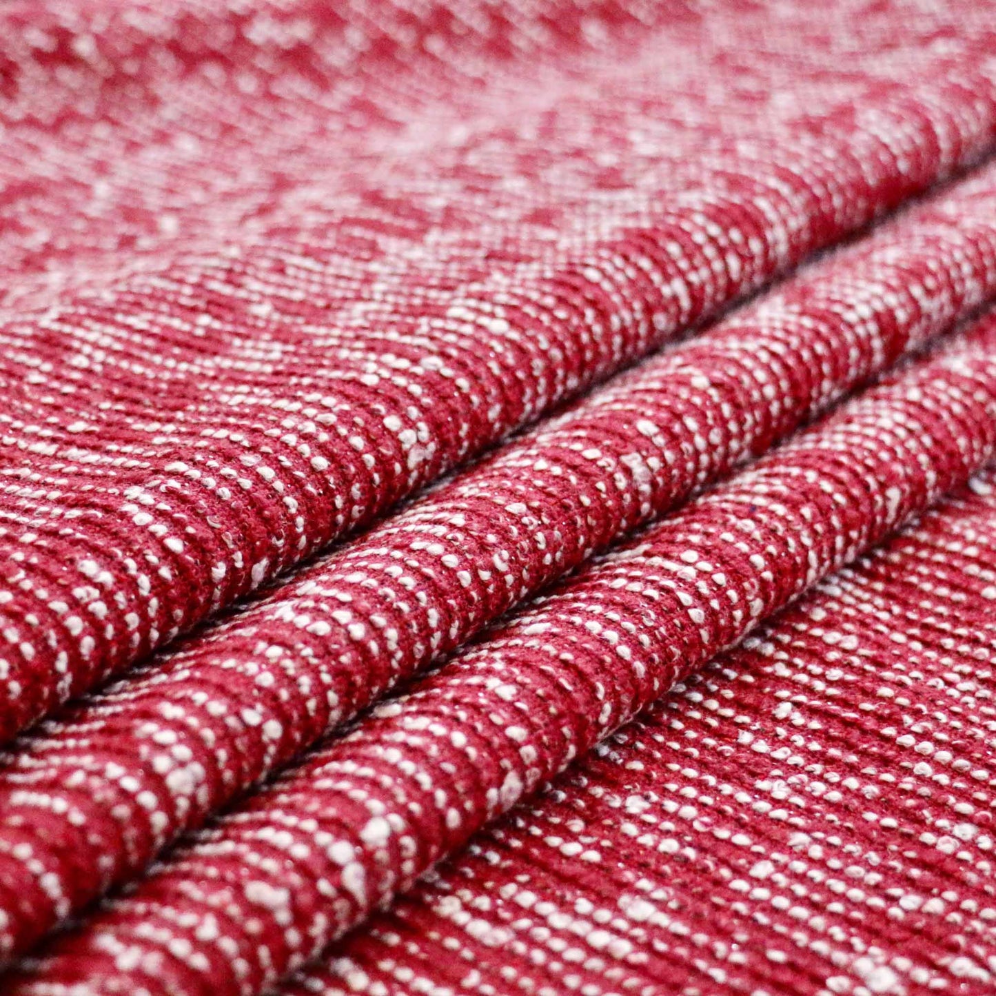 red boucle wool blend dressmaking fabric