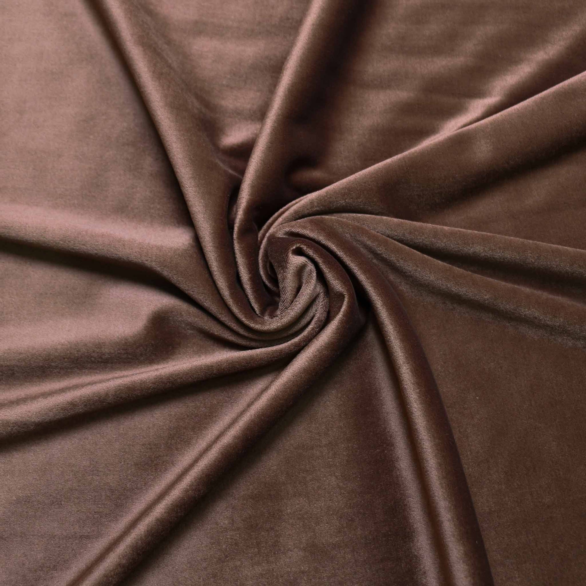 brown cotton velour dressmaking fabric