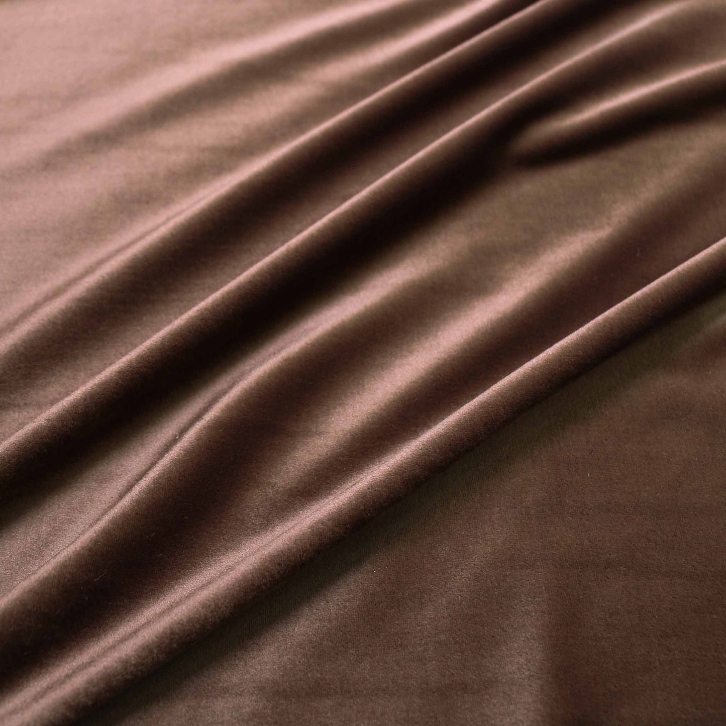 Cotton velour dressmaking fabric in brown colour
