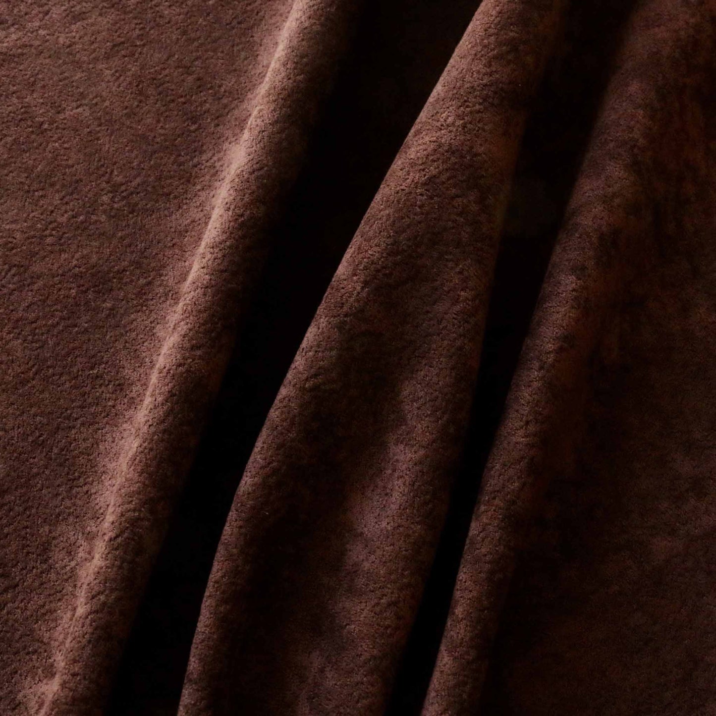 brown faux suede fabric with satin back for dressmaking